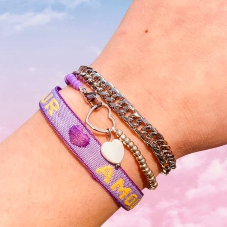 Polsbandje Amour Paars