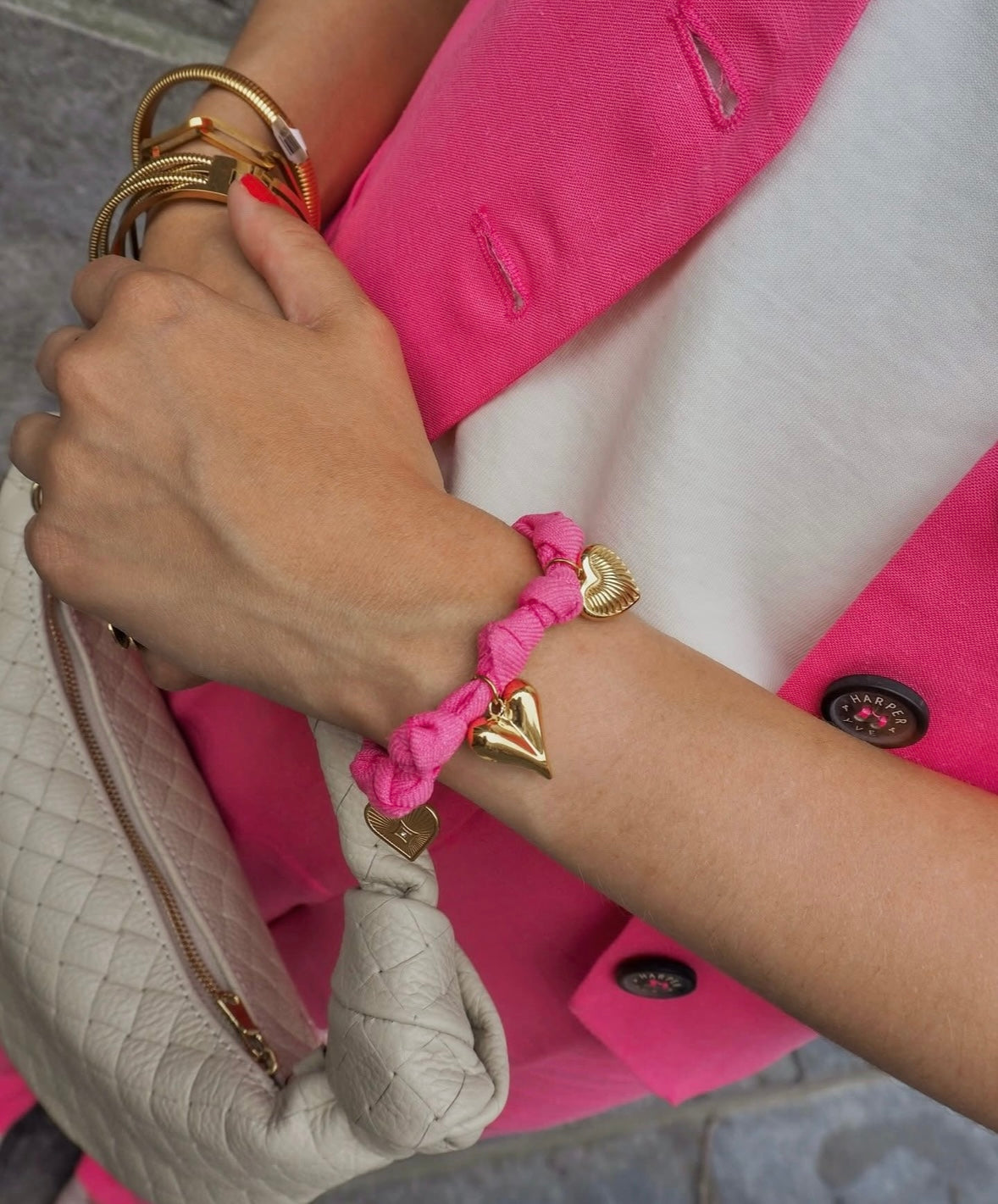 Armband Pink Denim